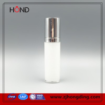 wholesale white bottle silver cap plastic acrylic pump bottle /plastic lotion bottle/50ml acrylic pump bottle