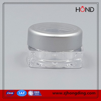 top special quality 3g acrylic new plastic bottle acrylic cosmetic packaging/square cream jar